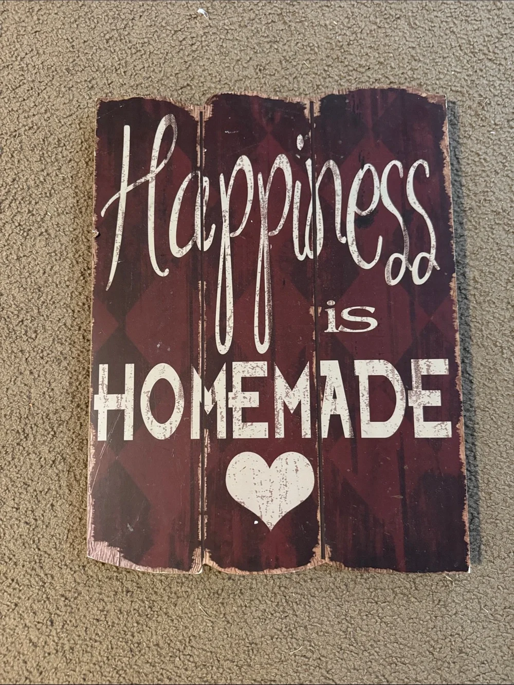 Barnwood 'Happiness Is Homemade' Wall Decor - Red - 14”w x 19”h